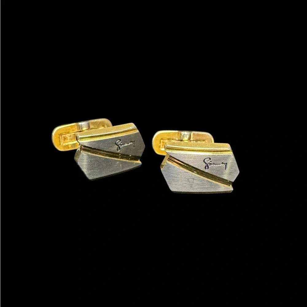 Givenchy Gold and Silver Cufflinks and Tie Clip Set